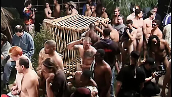 Busty Black Woman Enjoys A Wild Gangbang At A Party