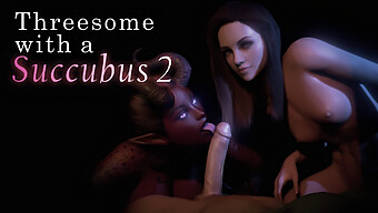 3d Animated Succubus Enjoys Oral Sex And Deepthroating With A Couple In A Threesome