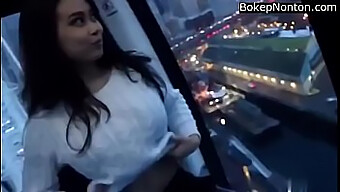 Stunning Teenage Girl Shows Off Her Large Breasts In A Public Setting