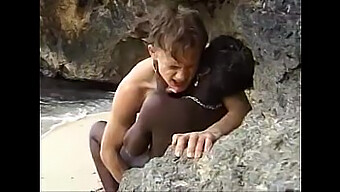 African Beauty Rides And Gets Anal Creampied On The Beach