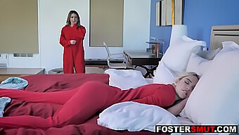 Blonde Teen And Her Foster Mother Indulge In Sensual Fingering And Licking