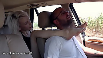 Humiliation And Domination With Foot Play In A Car