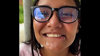 A Stunning Colombian Woman Indulges In Deep Oral Pleasure With Her Neighbor'S Large Penis In A Public Setting, Only To Be Discovered.