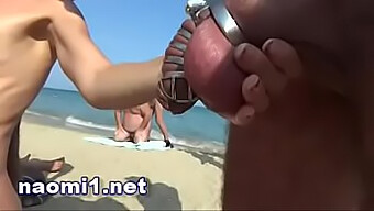 Group Sex On A French Beach With Cum And Piss Play