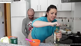 Pamela'S Big Natural Tits And Ass Get Fucked While Cooking In The Kitchen