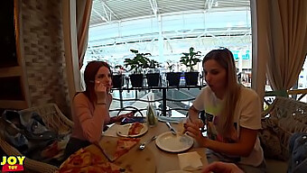 Two Blond Babes Get Naughty With Remote Vibrators In Public - Part 2