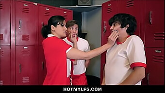 Milf Gym Teacher Enjoys Rough Double Penetration With Two Muscular Boys